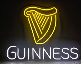 New Guinness Irish Lager Ale Harp Neon Sign,beer neon signs,pub signs,neon bar sign,cocktail neon,custom neon bar signs,tin beer signs