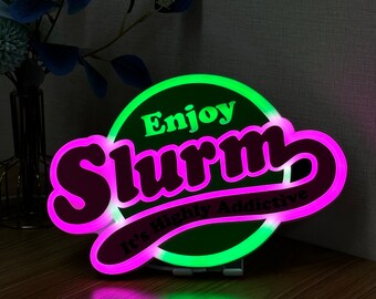 Slurm Soda Neon-Like Sign, Wall decor, Night light, Edge-lit Sign, Futurama fan art, TV Show inspired,Fans Gift,Home Decor,Futurama LED sign