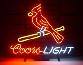 Coors Cardinals Neon Sign,beer neon signs,pub signs,neon bar signs,cocktail neon,custom neon bar signs,tin beer signs,vintage neon bar