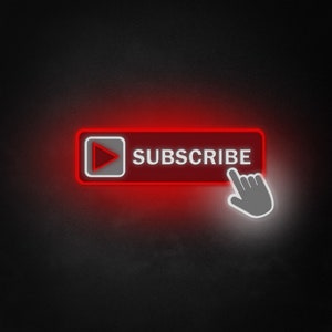 Subscribe button Neon-Like LED Sign,Wall Hanging Subscribe Light, Subscribe Button Light Up Sign, Streamer Room Decor, Subscribe Banner