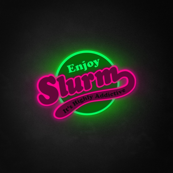 Slurm Soda Neon-Like Sign, Wall decor, Night light, Edge-lit Sign, Futurama fan art, TV Show inspired,Fans Gift,Home Decor,Futurama LED sign