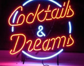 Cocktails And Dreams Neon Sign,beer neon signs,pub signs,neon bar signs,cocktail neon,custom neon bar signs,tin beer signs,vintage neon