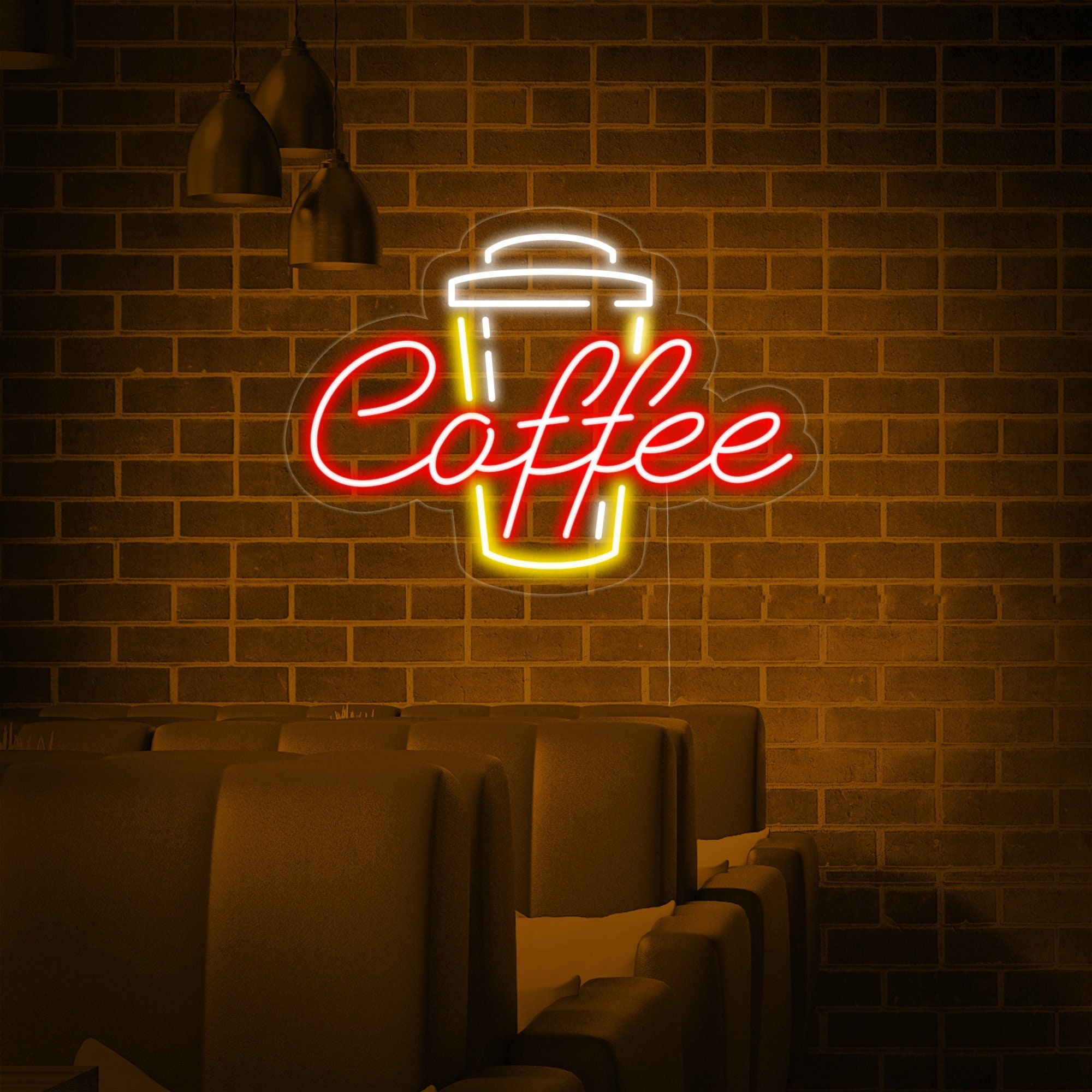 Coffee Cup Neon Signcoffee Time Neon Sign Cafe Neon Sign Etsy