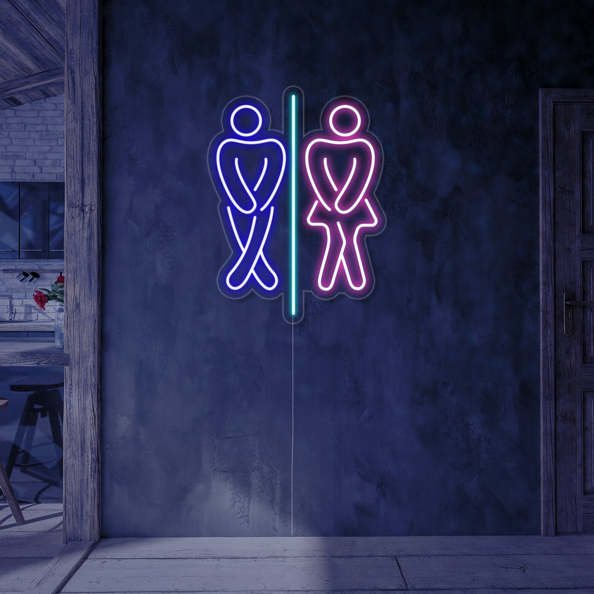 Restroom Boy Girl Toilet Neoncustom Neon Light Signsopen - Etsy