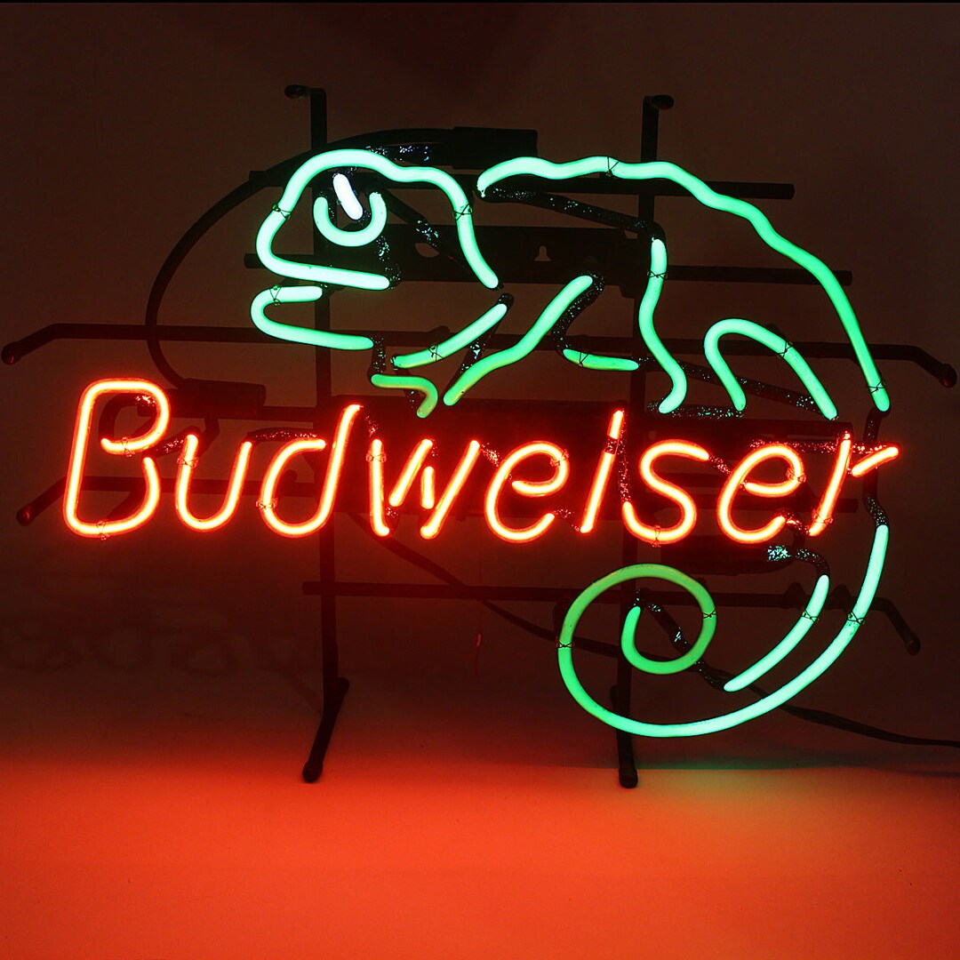 Budweiser Louie Lizard Neon Sign,beer Neon Signs,pub Signs,neon Bar