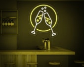 Champagne Glasses Cheers Neon,beer neon signs,pub signs,neon bar signs,cocktail neon,custom neon bar signs,tin beer signs,vintage neon bar