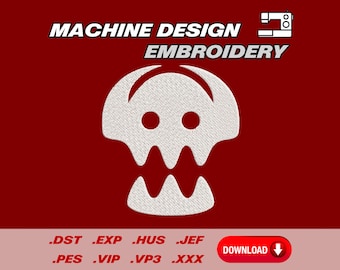 Machine Embroidery File Toothless / Night Fury Skull Tail Fin