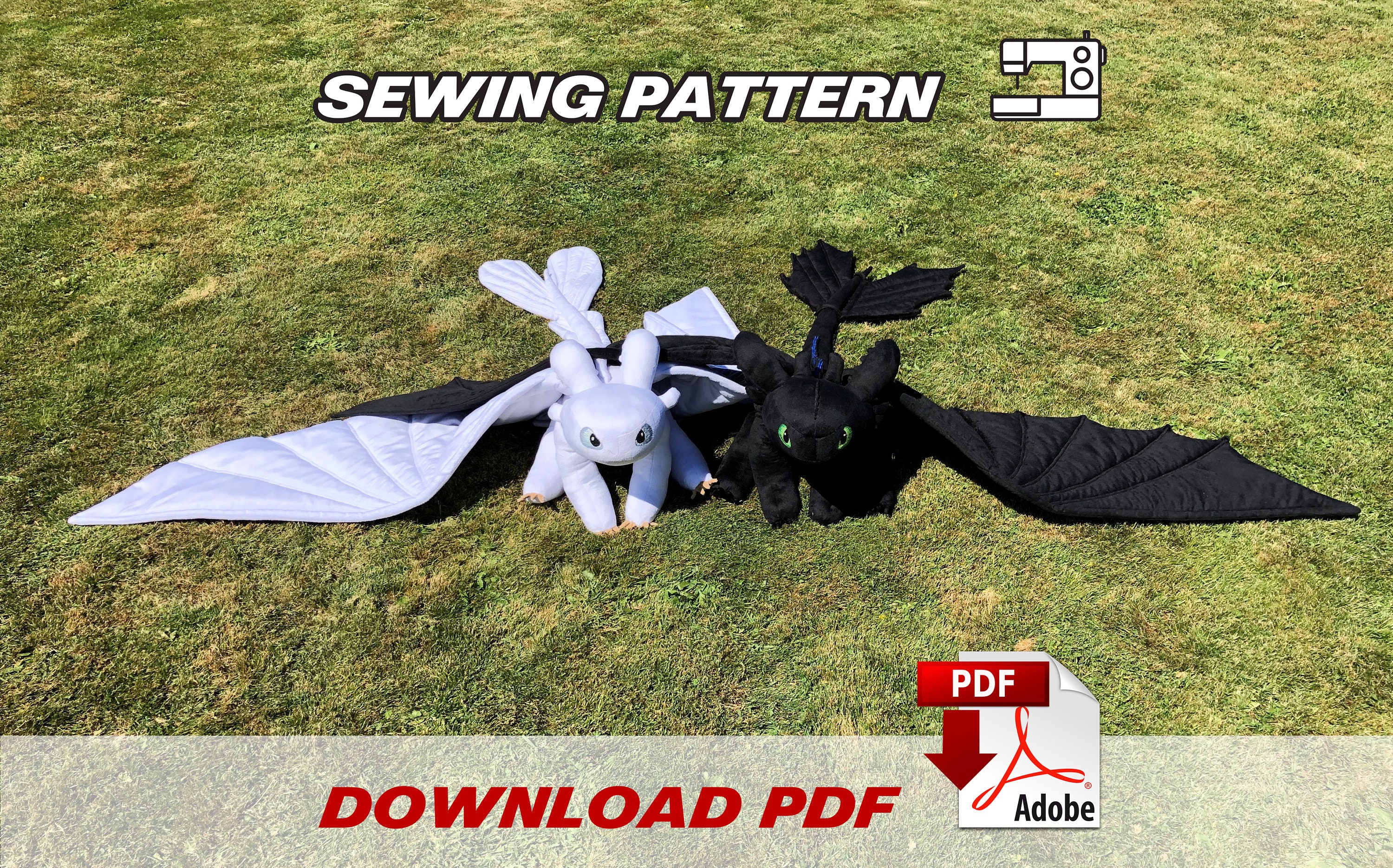 Peluche gigante desdentado furia ligera Paquete combinado de patrones de costura PDF Descarga digital Etsy Espana