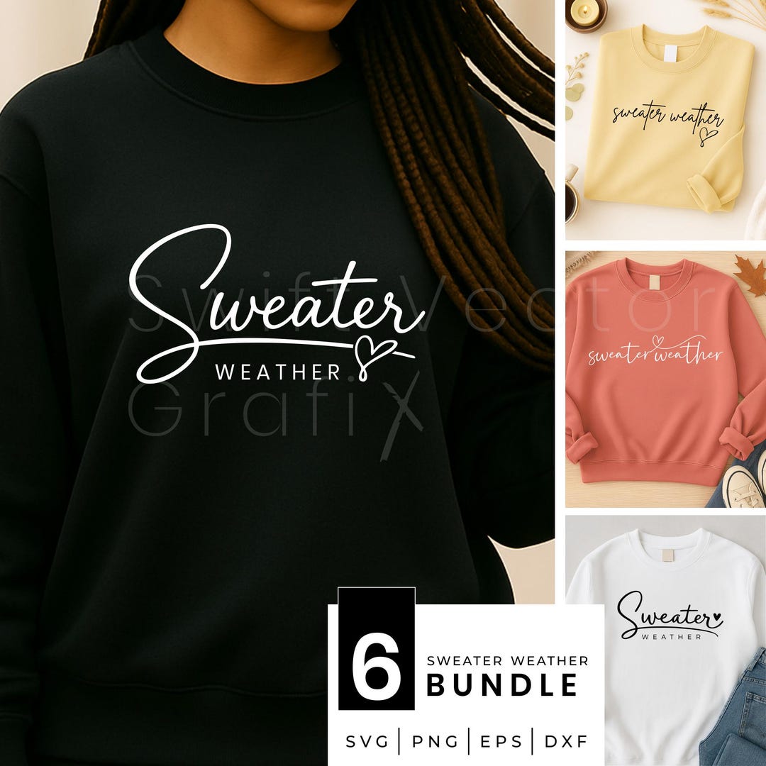 Sweater Weather SVG Bundle | Winter Holiday Christmas Cut Files for ...