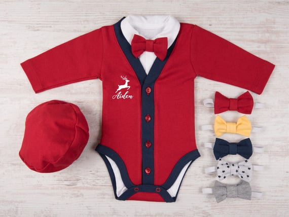 First Christmas Outfit Boy Personalized Baby Boy Christmas Etsy image 0 - First Christmas Outfit Boy Personalized Baby Boy Christmas Etsy