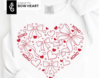 Bow Heart SVG | PNG Coquette Valentine's Day Cut File
