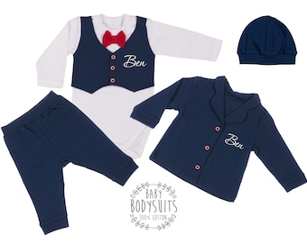 4 pcs Personalized Baby Boy Coming Home Outfit
