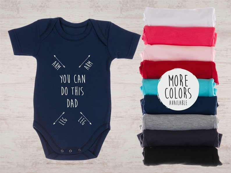 Gender Neutral Baby Gift, Funny Baby Shower Gift, New Dad Gift, You Can DO THIS DAD Baby Bodysuit, Funny Gift For New Dad, First Time Dad Navy Blue