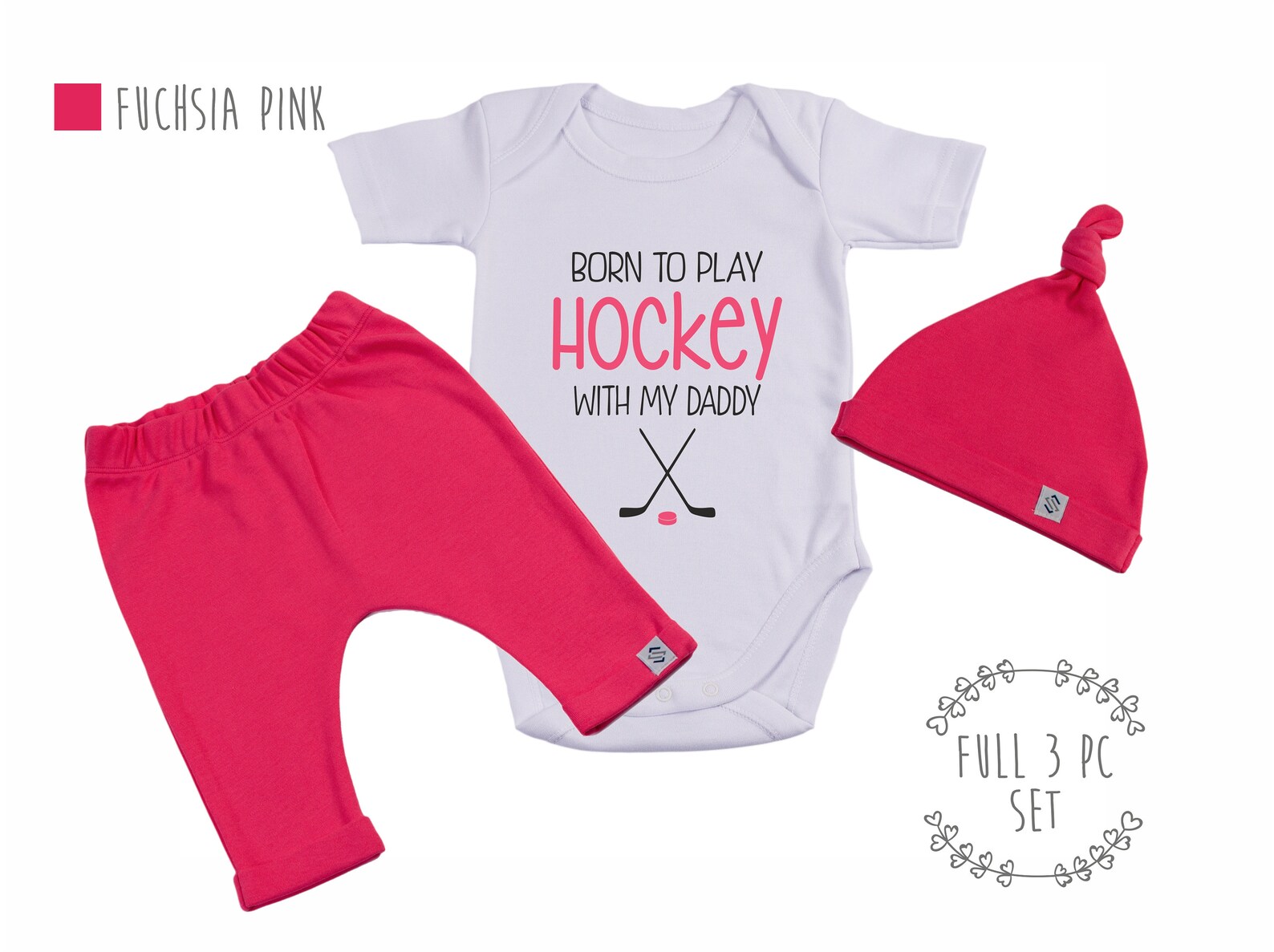 Hockey Baby Outfit Born to Play Hockey With My Daddy Baby Boy Etsy