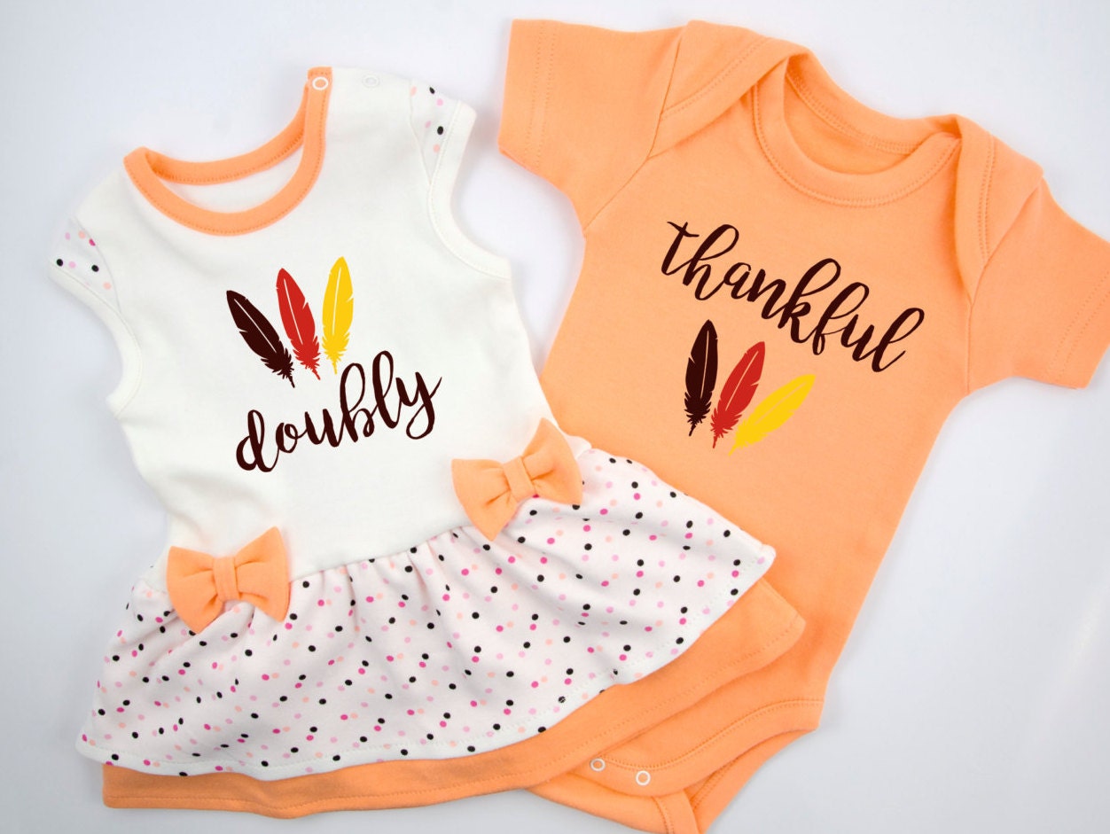 Boy Girl Twin Outfits First Thanksgiving Twins Doubly - Etsy