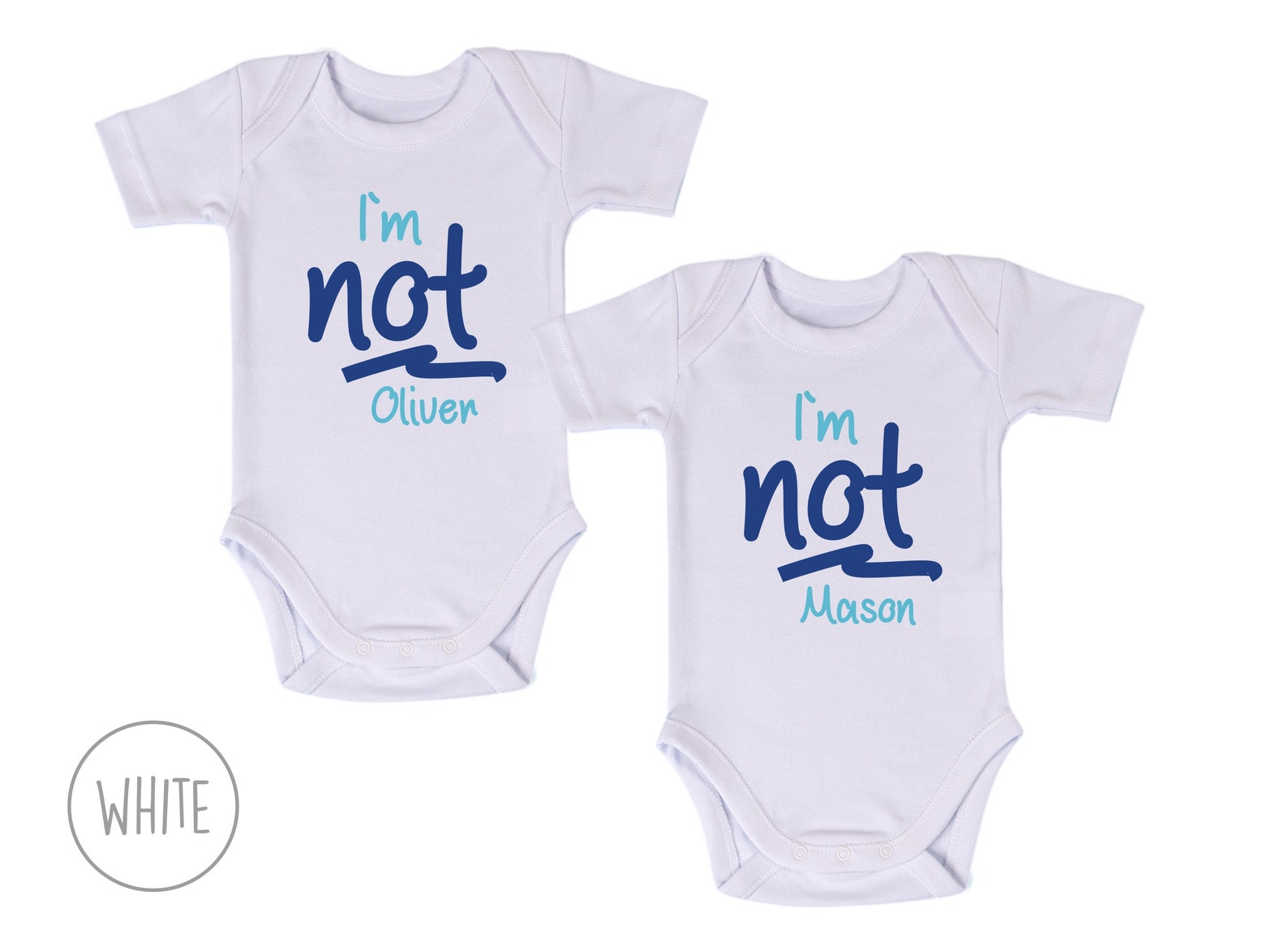 Twin Boy Outfits Personalized Set of 2 Funny Baby Bodysuits Etsy