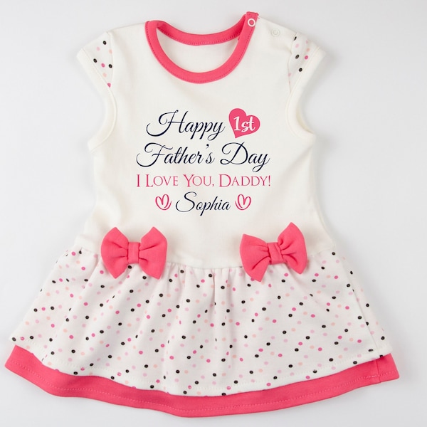 Happy 1st Father's Day I Love You, Daddy Personalized Baby Bodysuit Dress