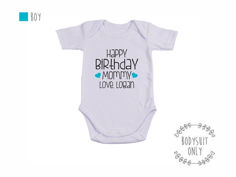 Add on Hat andor Pants Option Happy Birthday Mommy Personalized Bodysuit