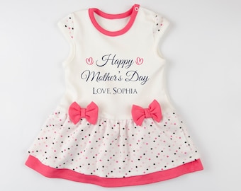 Happy Mother's Day Personalized Baby Girl Bodysuit Dress