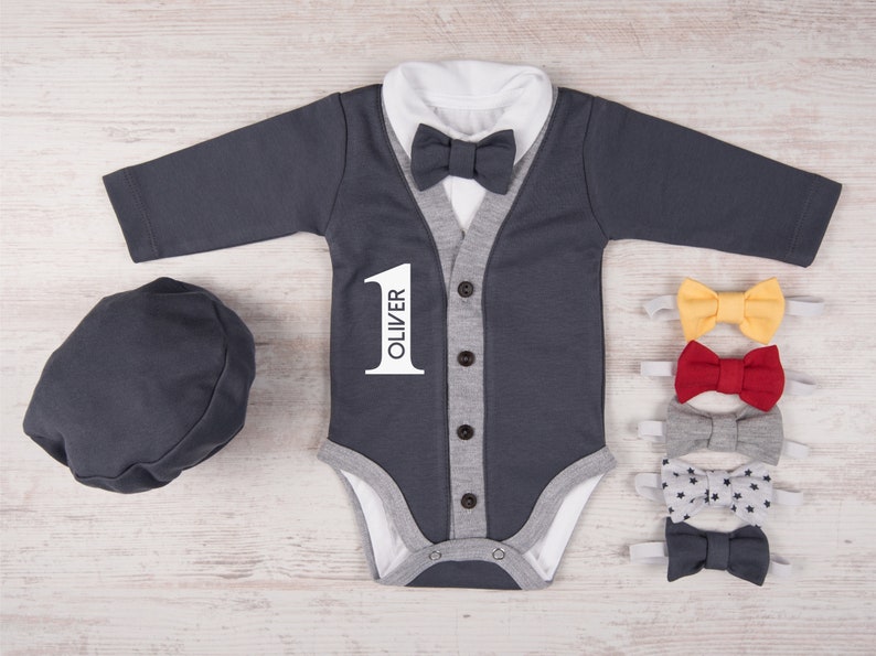 Boys First Birthday Outfit Personalized Baby Boy Clothing Etsy