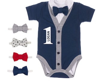 1st Birthday Boy Outfit, Custom Name Firts Birthday Gift