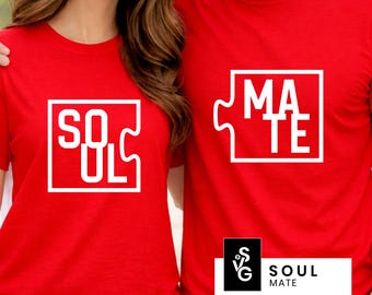 Soul Mate SVG | Couple Puzzle SVG | PNG Valentine’s Day Matching Shirts Design