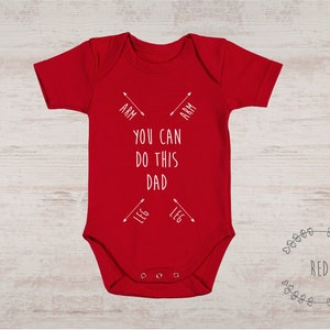 Gender Neutral Baby Gift, Funny Baby Shower Gift, New Dad Gift, You Can DO THIS DAD Baby Bodysuit, Funny Gift For New Dad, First Time Dad Red