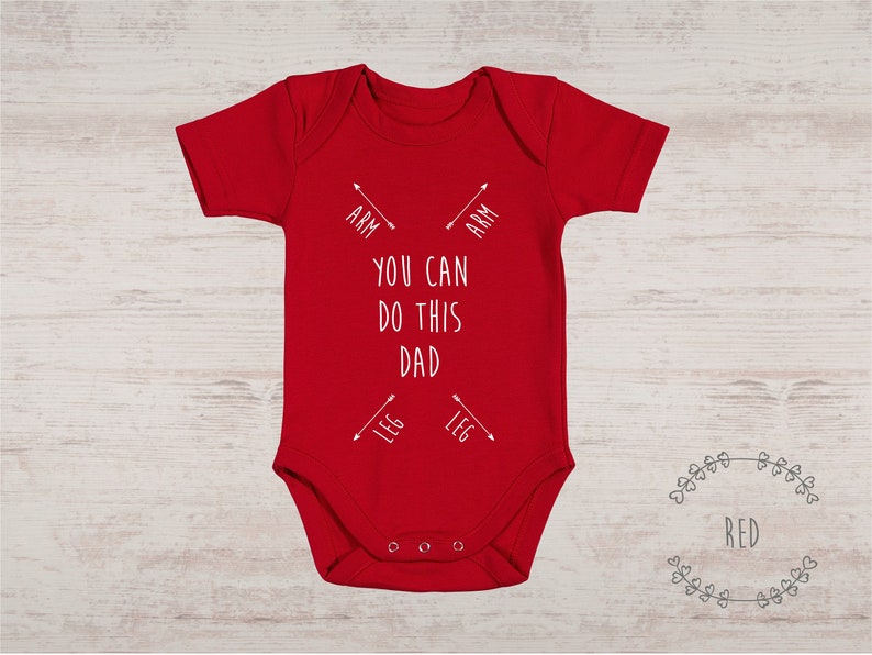 Gender Neutral Baby Gift, Funny Baby Shower Gift, New Dad Gift, You Can DO THIS DAD Baby Bodysuit, Funny Gift For New Dad, First Time Dad Red