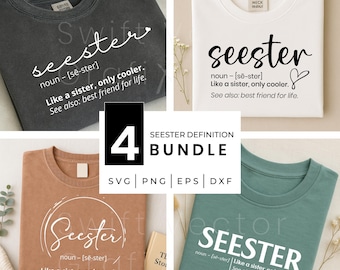 Seester-definitie SVG-bundel | Like a Sister Only Cooler quote | Beste vriend voor het leven, png