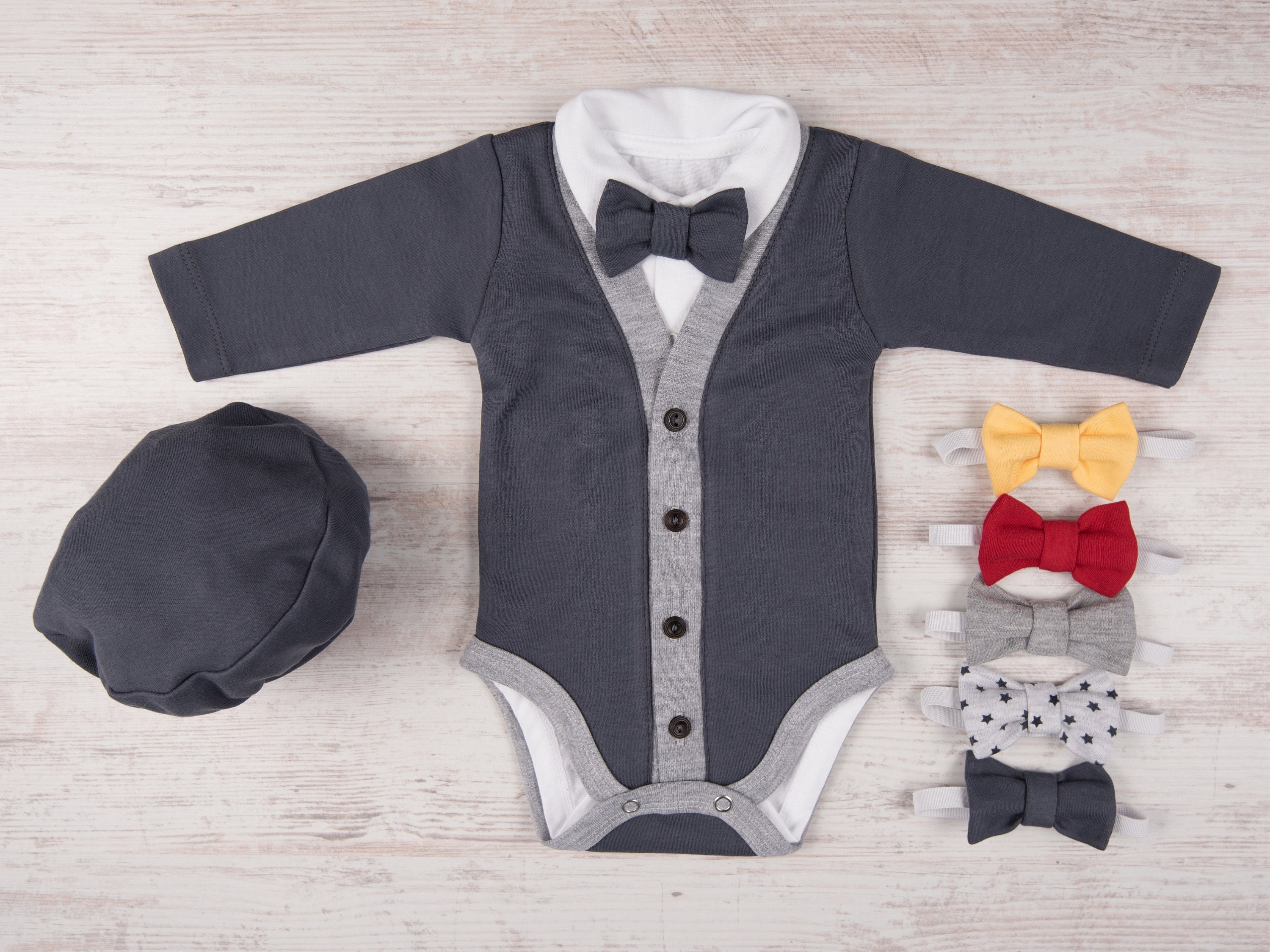Baby Boy Bowtie Onesie UK