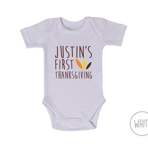 Baby Boy Thanksgiving Outfit, Personalized Thanksgiving Bodysuit, Boy's 1st Thanksgiving Photo Prop, My First Thanksgiving Clothing