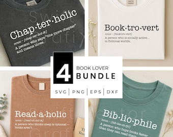 Book Lover SVG Bundle | Funny Reading Quotes | Dictionary Style Bookish Shirt Designs