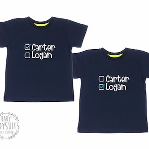 Gepersonaliseerde dubbele bijpassende shirts