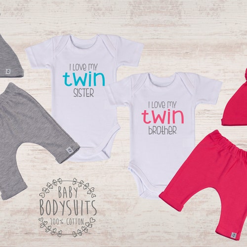 Twin Boy and Girl Baby Gifts I Love My Twin Sister & I Love Etsy