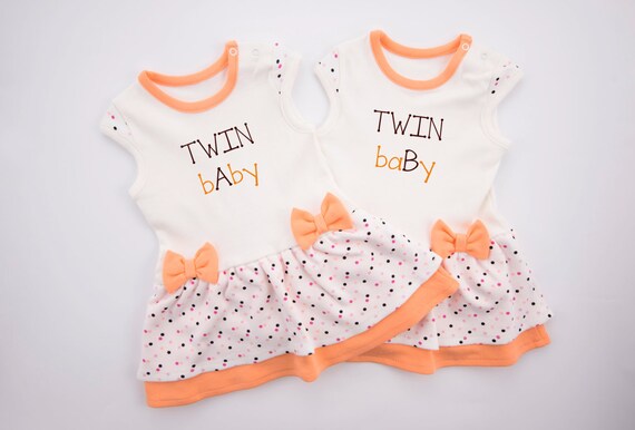Twin Girl Dresses twin Baby and twin Baby Funny Set of 2 Baby