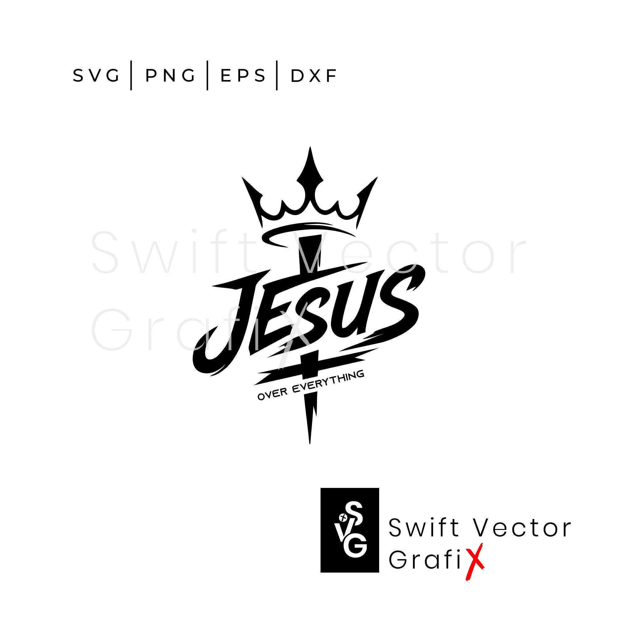 Jesus Over Everything SVG | Modern Christian Quote Shirt Design | Crown ...