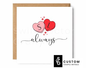 Custom Initials SVG | Couple Romantic Card Design | Wedding Anniversary | Valentine’s Day Printable PNG