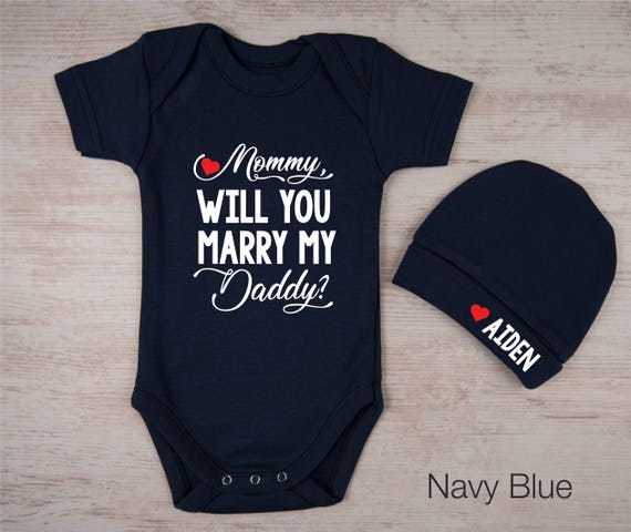 Unterwäsche Hochzeit Babybody Baby-Body Papa oder Mama heiraten Heiratsantrag