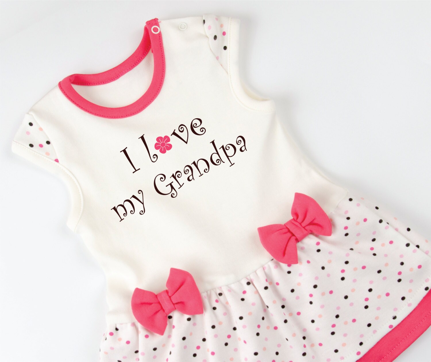 I Love My Grandpa Baby Girl Bodysuit Dress Pink Cream Polka Etsy I Love My Grandpa Baby Girl Bodysuit Dress Pink Cream Polka Etsy