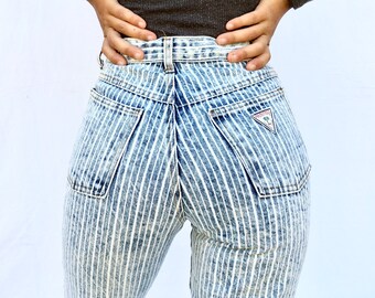 striped denim jeans
