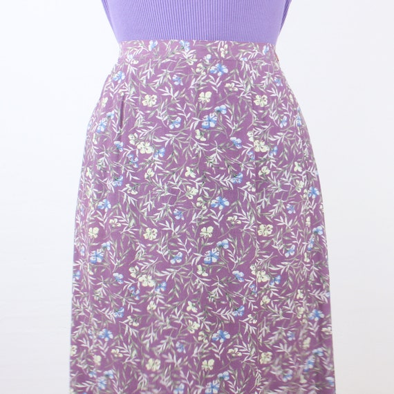 Vintage 90's mauve pink floral maxi skirt, Christ… - image 1