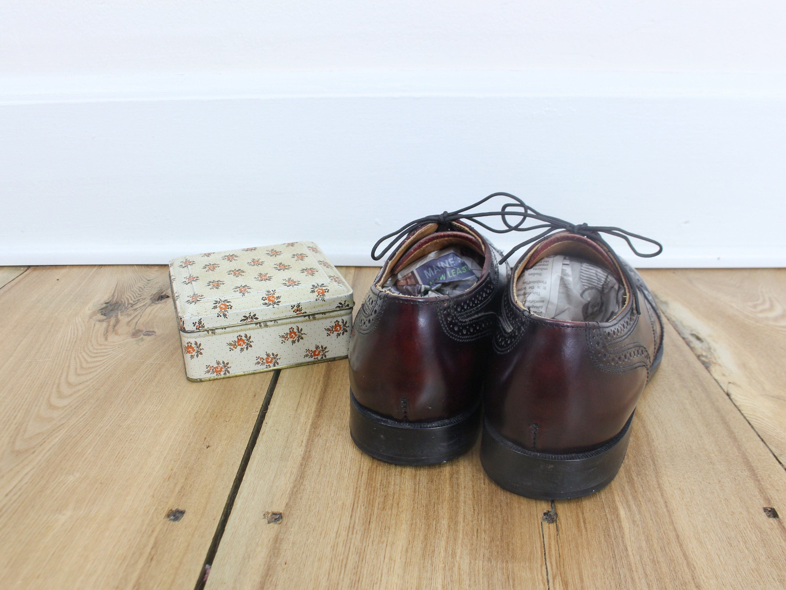 Vintage 90s Cole Haan Oxford Tie Shoes, Oxblood, Dark Brown 