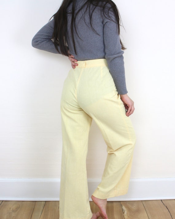 Vintage 70s 28W flare leg trousers, high rise, bu… - image 6