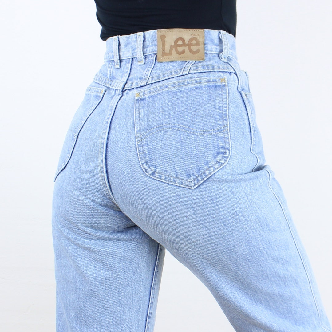 Vintage 90's 26W Lee Jeans, Back Yoke Detail, Light Wash Blue Denim