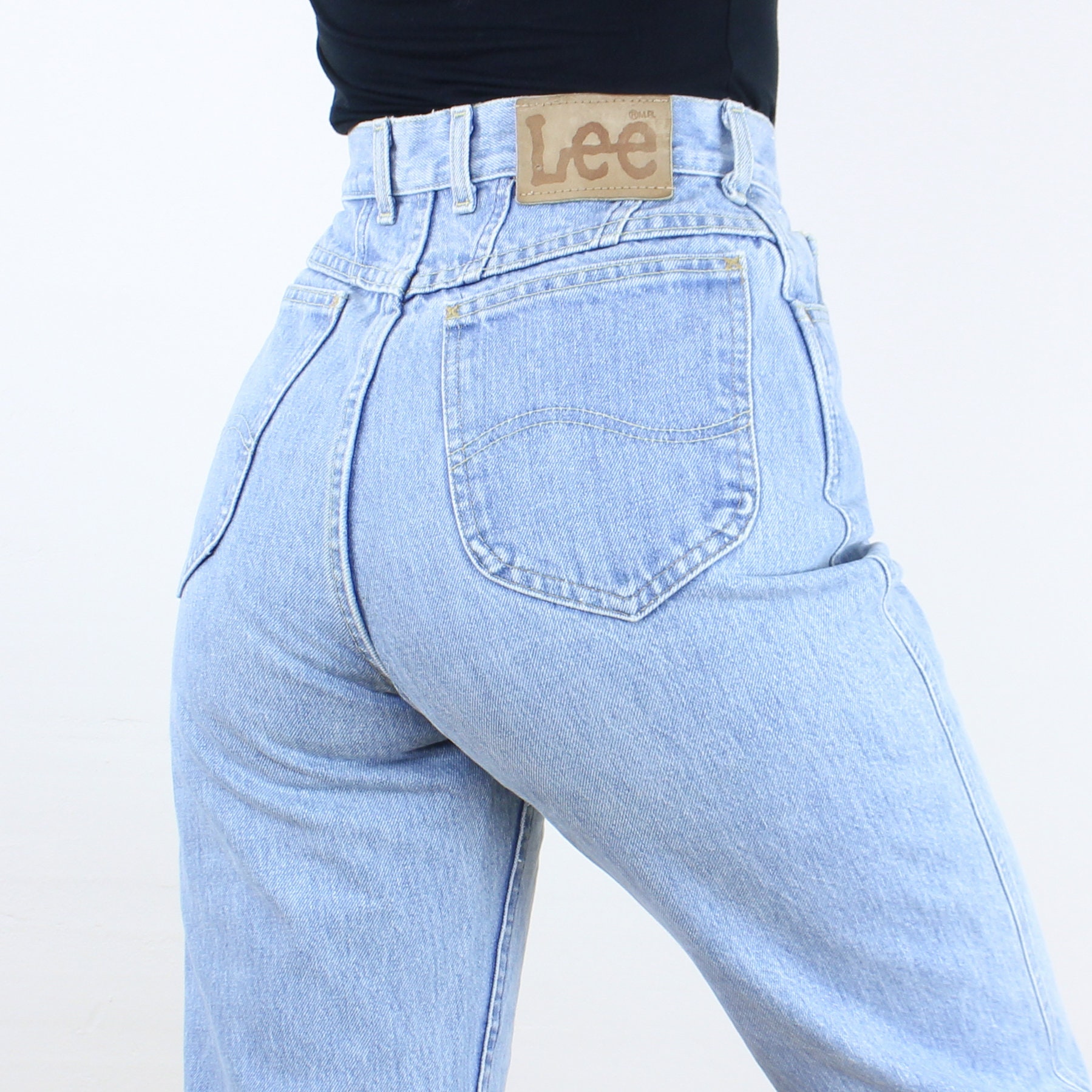 Medium Vintage High Waisted Lee Mom Jeans 28 80s Light Wash Grunge Tapered  Leg Denim -  Canada
