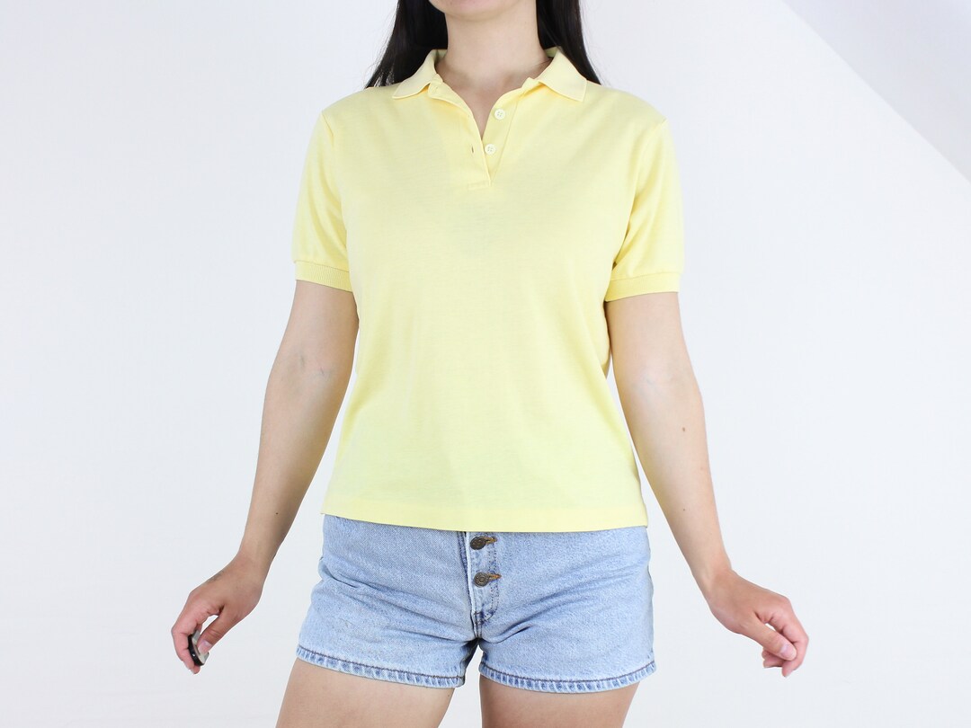 信頼への信頼 90's Vintage Light Short Shenanigans, Shirt, Polo Yellow Clothing