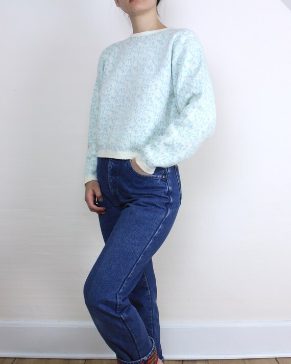 Vintage 90s cropped knit sweater, boxy, wool acry… - image 5