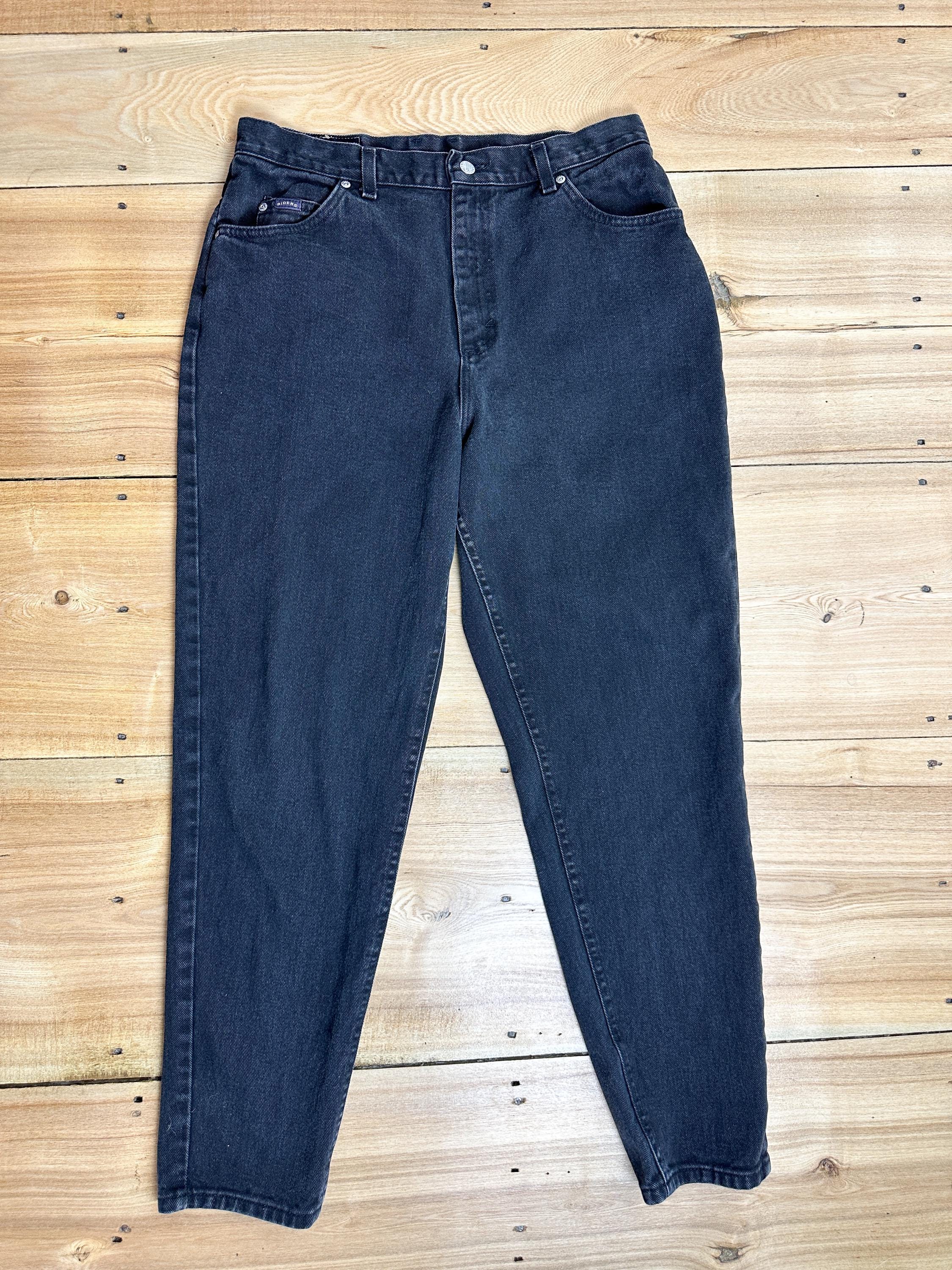 Vintage 90s 34W Black Lee Riders Jeans, 5-pocket, High Rise