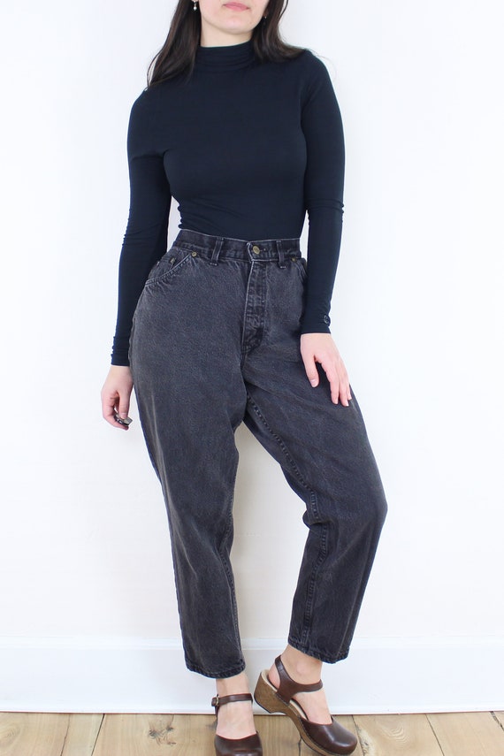 Vintage 90's 32W black wash Chic jeans, 5-pocket … - image 3