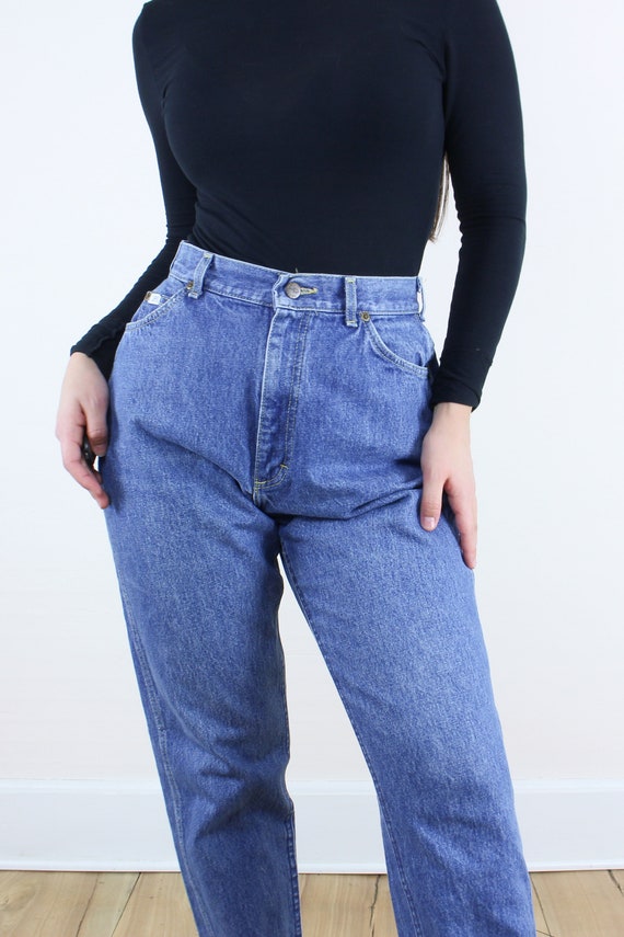 Vintage 80's 28W Lee Riders jeans, medium-light w… - image 4